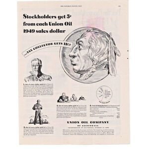 Vintage Original Union Oil Company Large Magazine Advertisement B&W 1950s